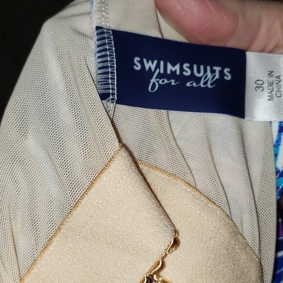 NWT Ladies SWIMSUITS FOR ALL Tankini Top in Blues & Purple - 30 - Picture 3 of 4